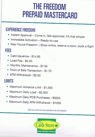 Freedom Prepaid Mastercard Debit Card